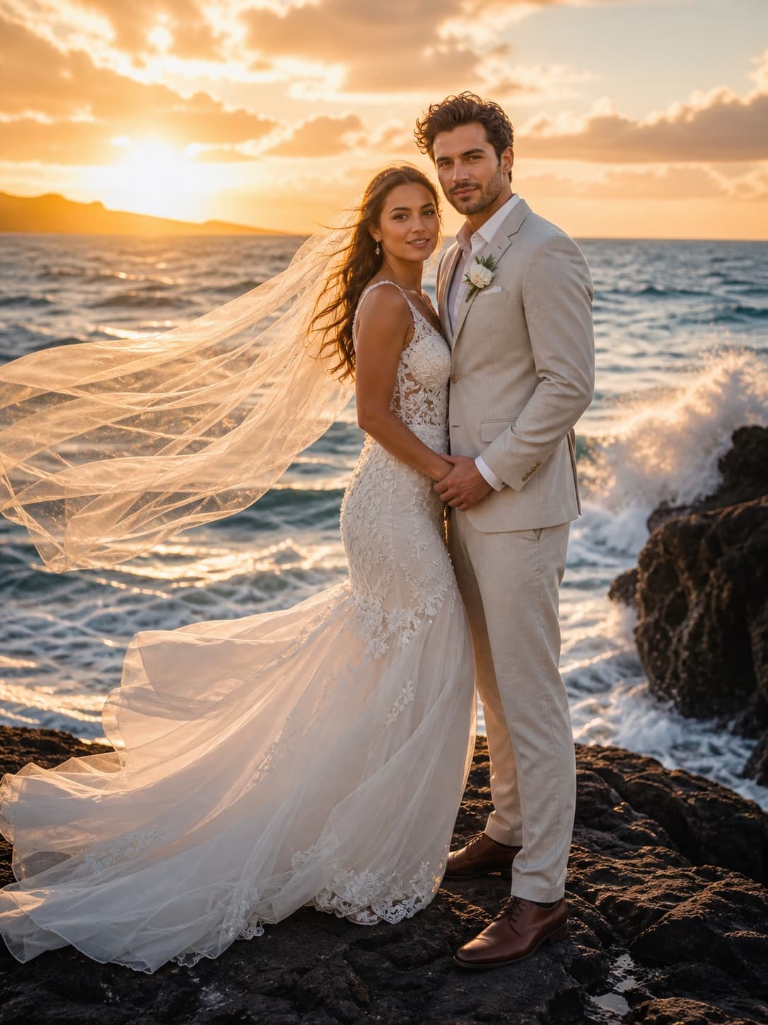 Seaside Wedding Portrait
